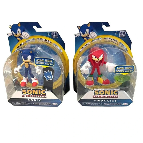JAKKS Pacific Sonic the Hedgehog Knuckles Jewel Sonic Snowboard Lot - Picture 1 of 4